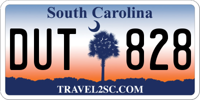 SC license plate DUT828
