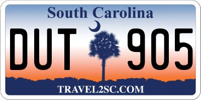 SC license plate DUT905