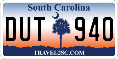 SC license plate DUT940