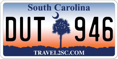 SC license plate DUT946