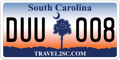 SC license plate DUU008