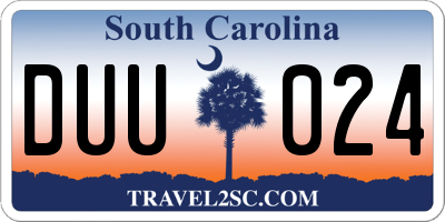 SC license plate DUU024
