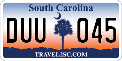 SC license plate DUU045