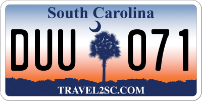 SC license plate DUU071