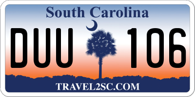 SC license plate DUU106