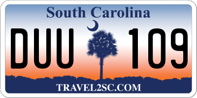 SC license plate DUU109