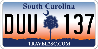 SC license plate DUU137
