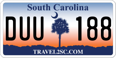 SC license plate DUU188
