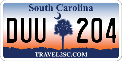 SC license plate DUU204