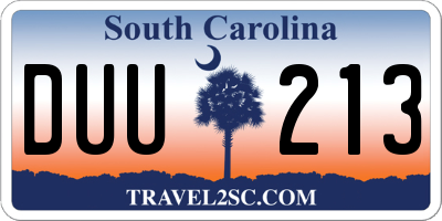 SC license plate DUU213