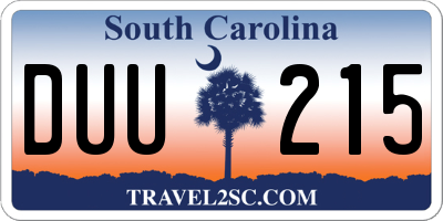 SC license plate DUU215