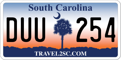 SC license plate DUU254