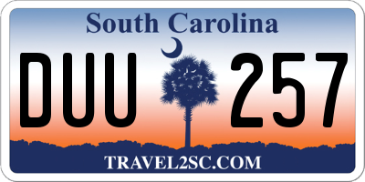 SC license plate DUU257