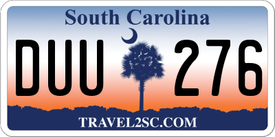 SC license plate DUU276