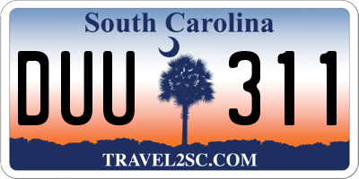 SC license plate DUU311