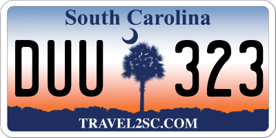 SC license plate DUU323