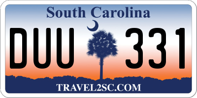 SC license plate DUU331