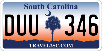 SC license plate DUU346
