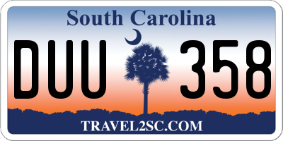 SC license plate DUU358