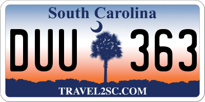 SC license plate DUU363