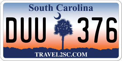 SC license plate DUU376