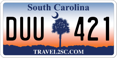 SC license plate DUU421