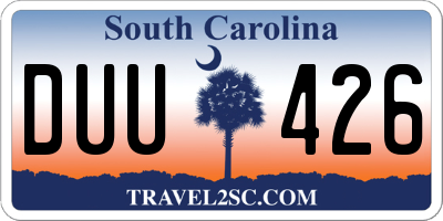 SC license plate DUU426