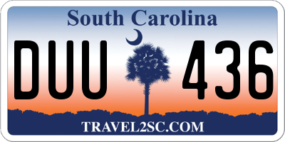 SC license plate DUU436