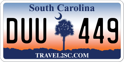 SC license plate DUU449