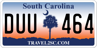 SC license plate DUU464