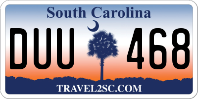 SC license plate DUU468