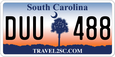 SC license plate DUU488