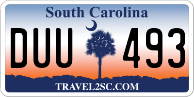 SC license plate DUU493