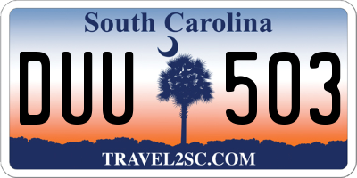 SC license plate DUU503