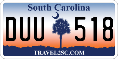 SC license plate DUU518