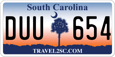 SC license plate DUU654