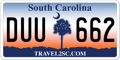 SC license plate DUU662