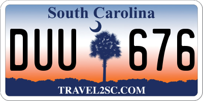 SC license plate DUU676