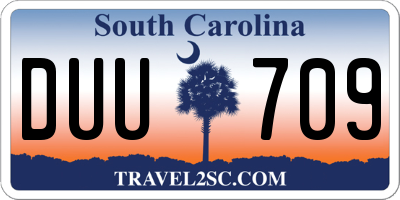 SC license plate DUU709