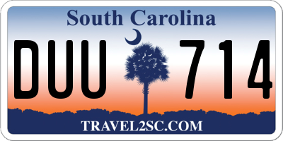 SC license plate DUU714