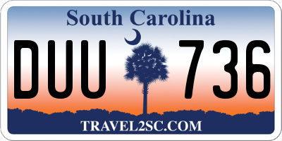 SC license plate DUU736