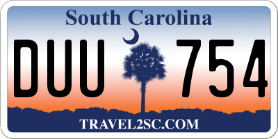 SC license plate DUU754