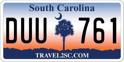 SC license plate DUU761