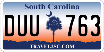 SC license plate DUU763