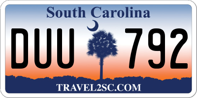 SC license plate DUU792