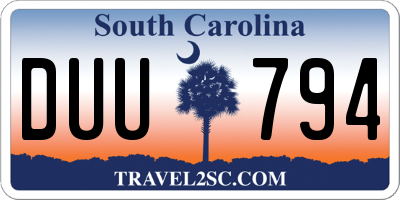 SC license plate DUU794