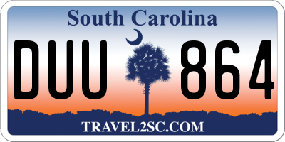 SC license plate DUU864