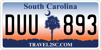 SC license plate DUU893