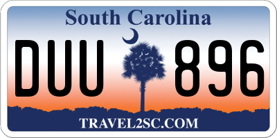 SC license plate DUU896