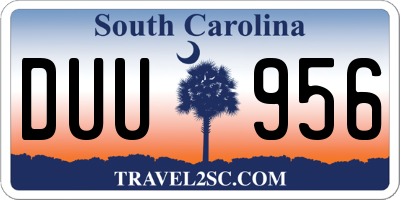 SC license plate DUU956